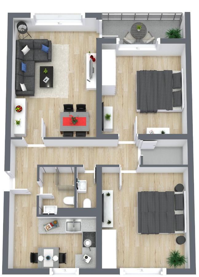 Apartment Eastside Mit 3 Zimmern Fuer Bis Zu 5 Personen Mit Balkon FDH Exterior photo
